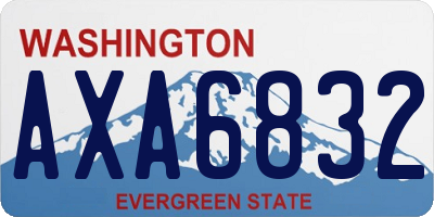 WA license plate AXA6832