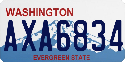 WA license plate AXA6834