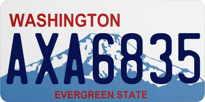 WA license plate AXA6835