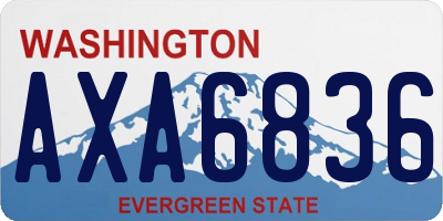 WA license plate AXA6836