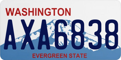 WA license plate AXA6838