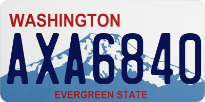 WA license plate AXA6840