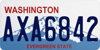 WA license plate AXA6842
