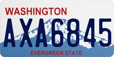 WA license plate AXA6845