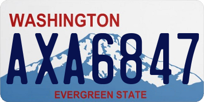 WA license plate AXA6847