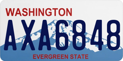 WA license plate AXA6848