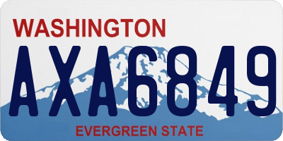 WA license plate AXA6849