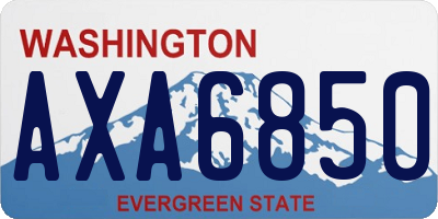 WA license plate AXA6850