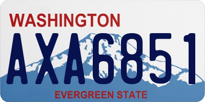WA license plate AXA6851
