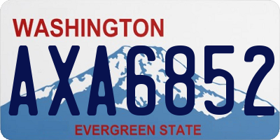 WA license plate AXA6852