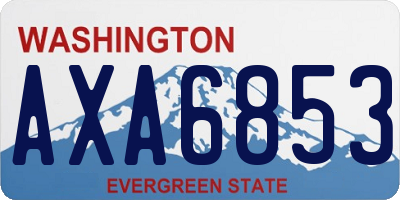 WA license plate AXA6853