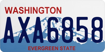 WA license plate AXA6858