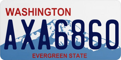 WA license plate AXA6860
