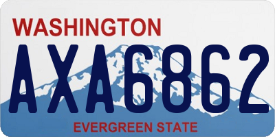WA license plate AXA6862