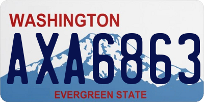 WA license plate AXA6863