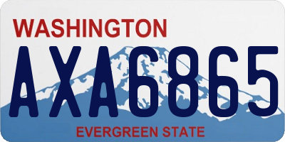 WA license plate AXA6865