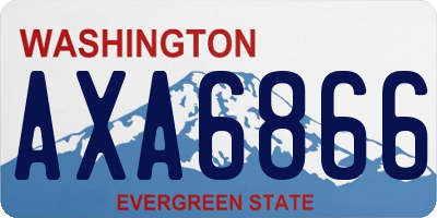 WA license plate AXA6866