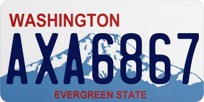 WA license plate AXA6867