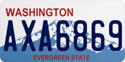 WA license plate AXA6869