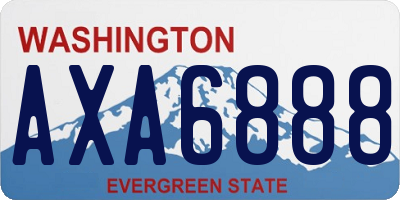 WA license plate AXA6888
