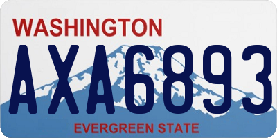 WA license plate AXA6893