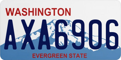 WA license plate AXA6906