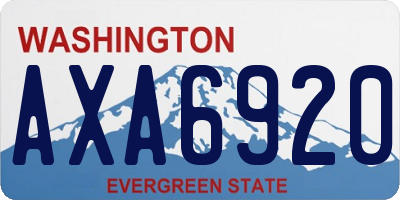 WA license plate AXA6920