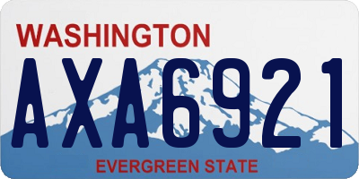 WA license plate AXA6921