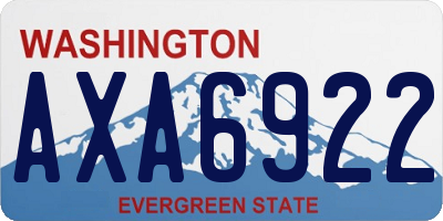 WA license plate AXA6922