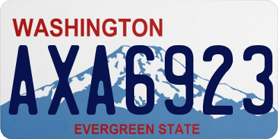 WA license plate AXA6923