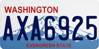 WA license plate AXA6925