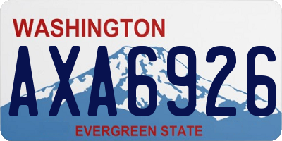 WA license plate AXA6926