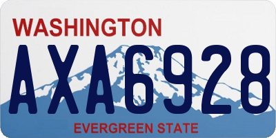 WA license plate AXA6928