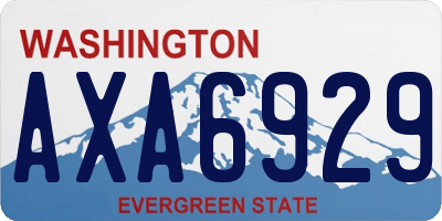 WA license plate AXA6929