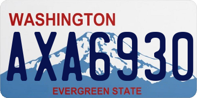 WA license plate AXA6930