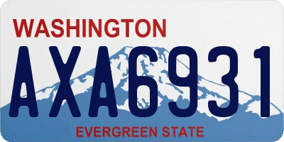 WA license plate AXA6931