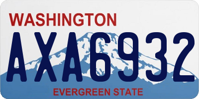 WA license plate AXA6932