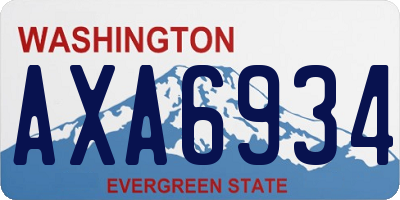WA license plate AXA6934