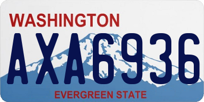 WA license plate AXA6936
