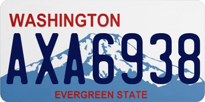 WA license plate AXA6938