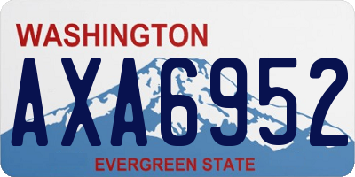WA license plate AXA6952