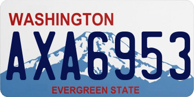 WA license plate AXA6953