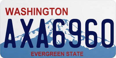 WA license plate AXA6960