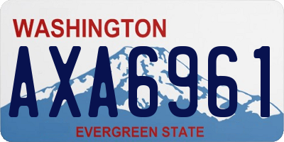 WA license plate AXA6961