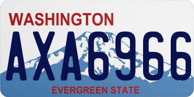 WA license plate AXA6966
