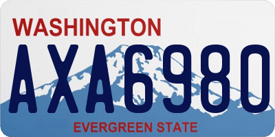 WA license plate AXA6980