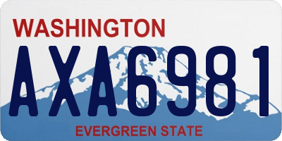 WA license plate AXA6981
