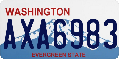 WA license plate AXA6983