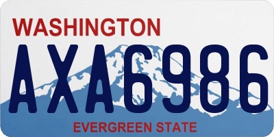 WA license plate AXA6986