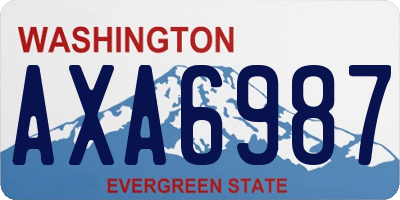 WA license plate AXA6987